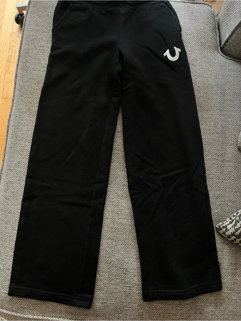 True Religion Kids Black Logo Sweat Joggers with White Emblem